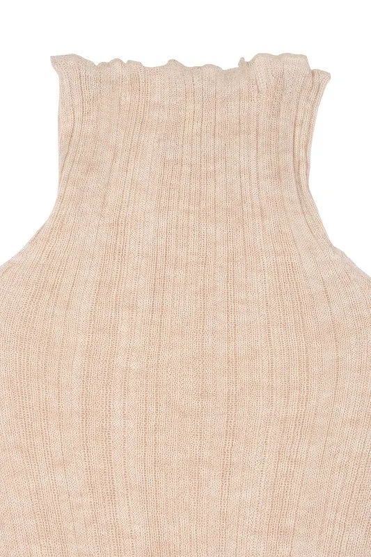 Mesquite Wool blended mock neck sheer sweater