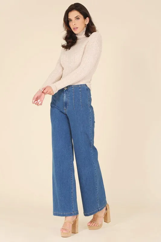 Mesquite Wool blended mock neck sheer sweater