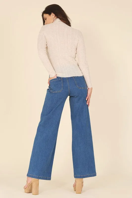 Mesquite Wool blended mock neck sheer sweater