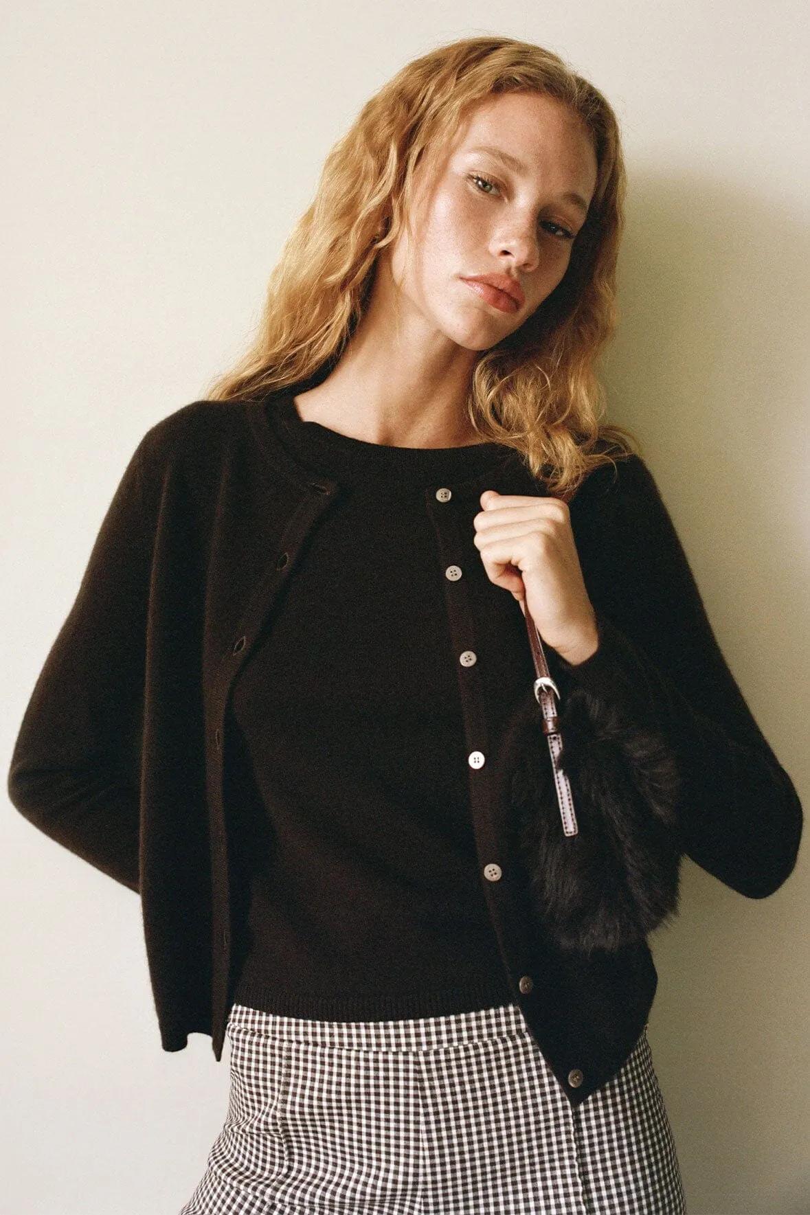 MIDNIGHT CASHMERE CARDIGAN | DARK CHOCOLATE