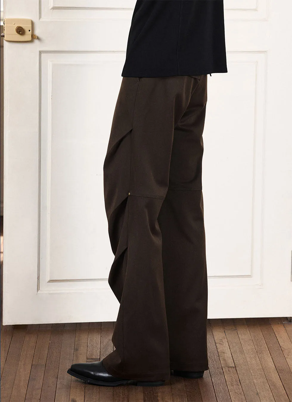 Multi-pleated Straight Casual Pants