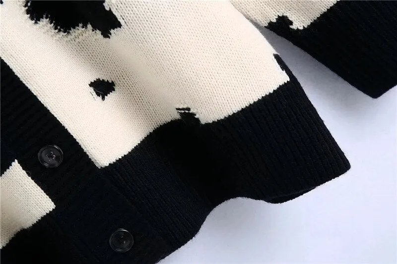 OVERSIZED ANIMAL KNITTED CARDIGAN