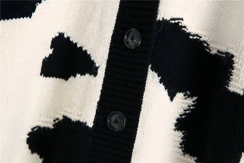 OVERSIZED ANIMAL KNITTED CARDIGAN