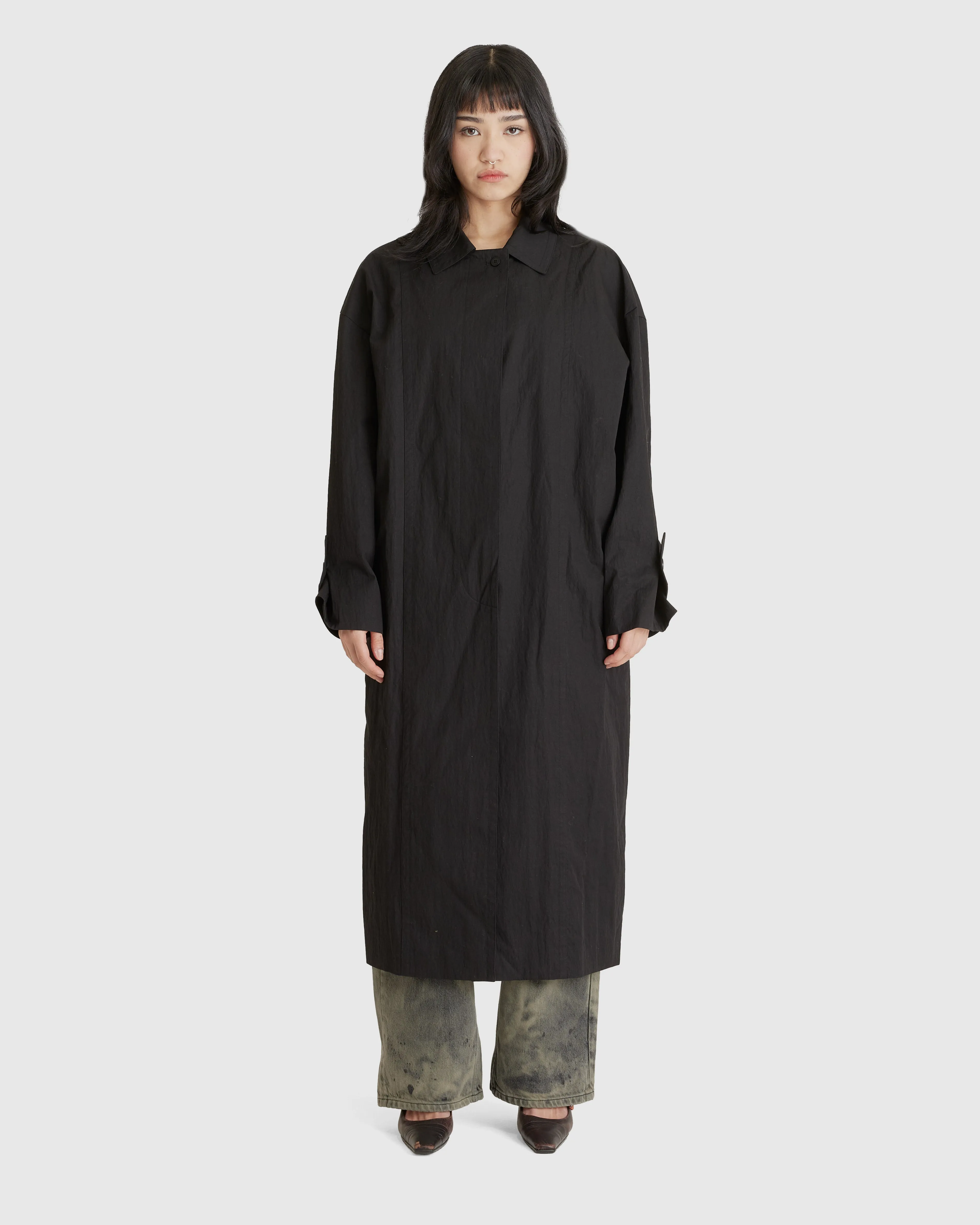 Paneled Cotton Trench Coat (W)