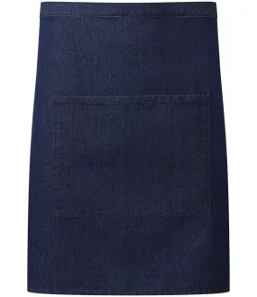Premier 'Colours' Mid Length Apron with Pocket | Indigo Denim