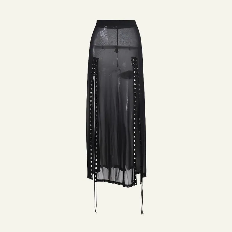 Rave Queen Mesh Long Skirt
