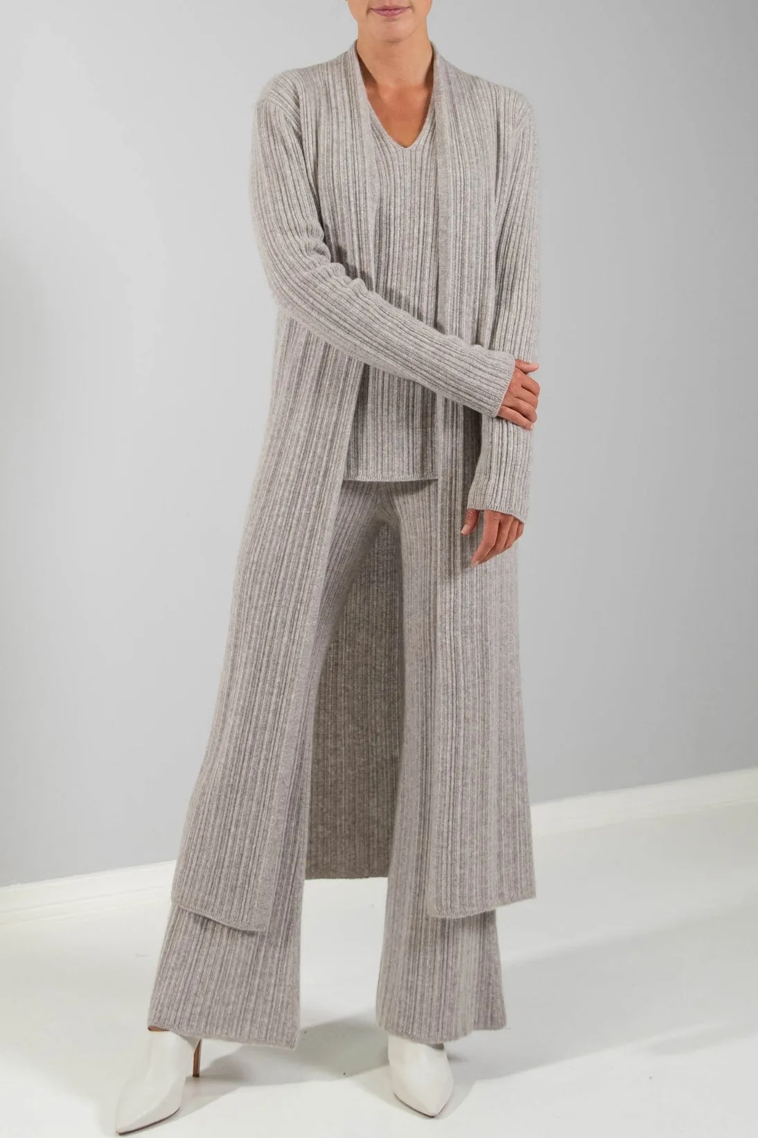 RECYCLED CASHMERE RIBBED DUSTER