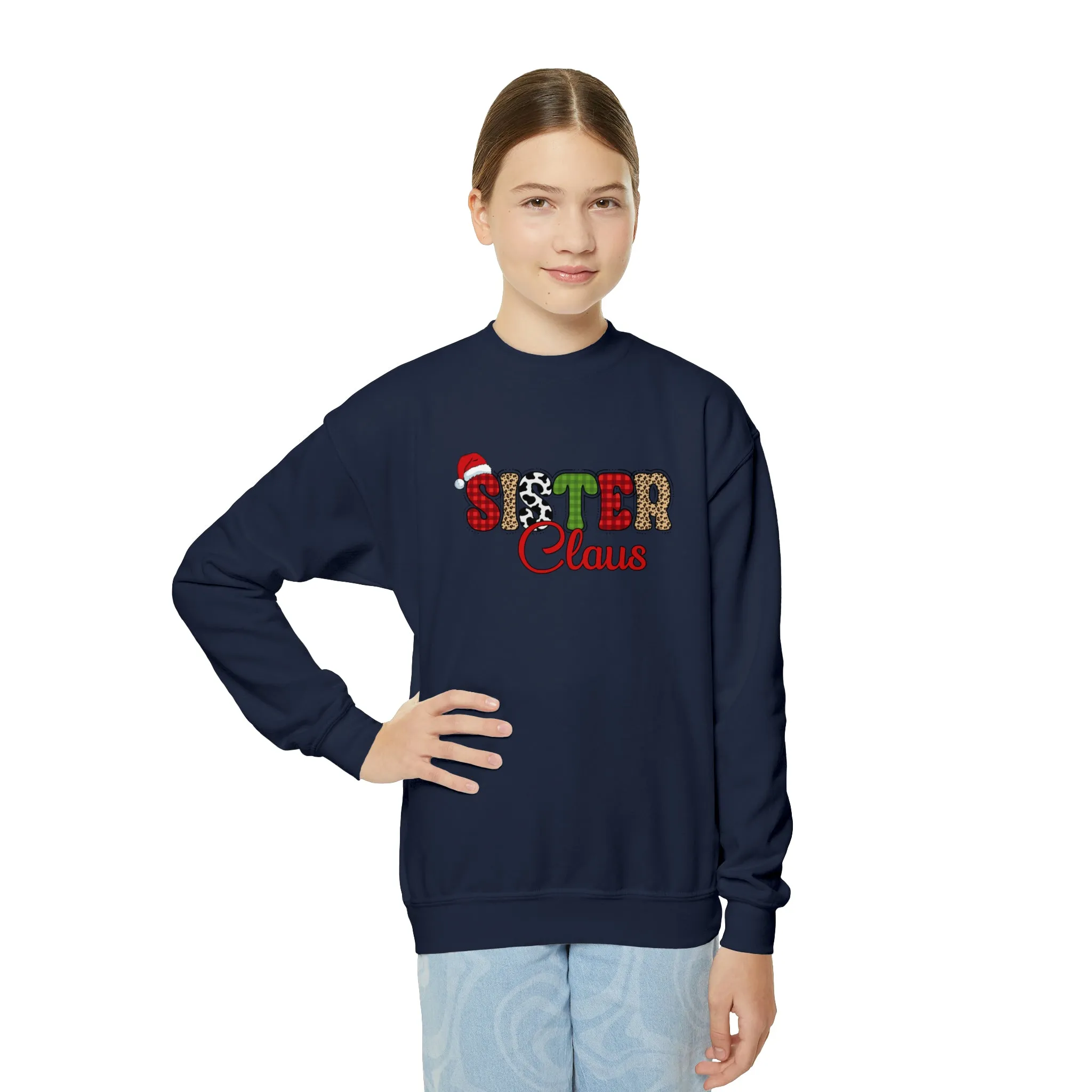 Sister Claus | Youth Crewneck Christmas Sweatshirt