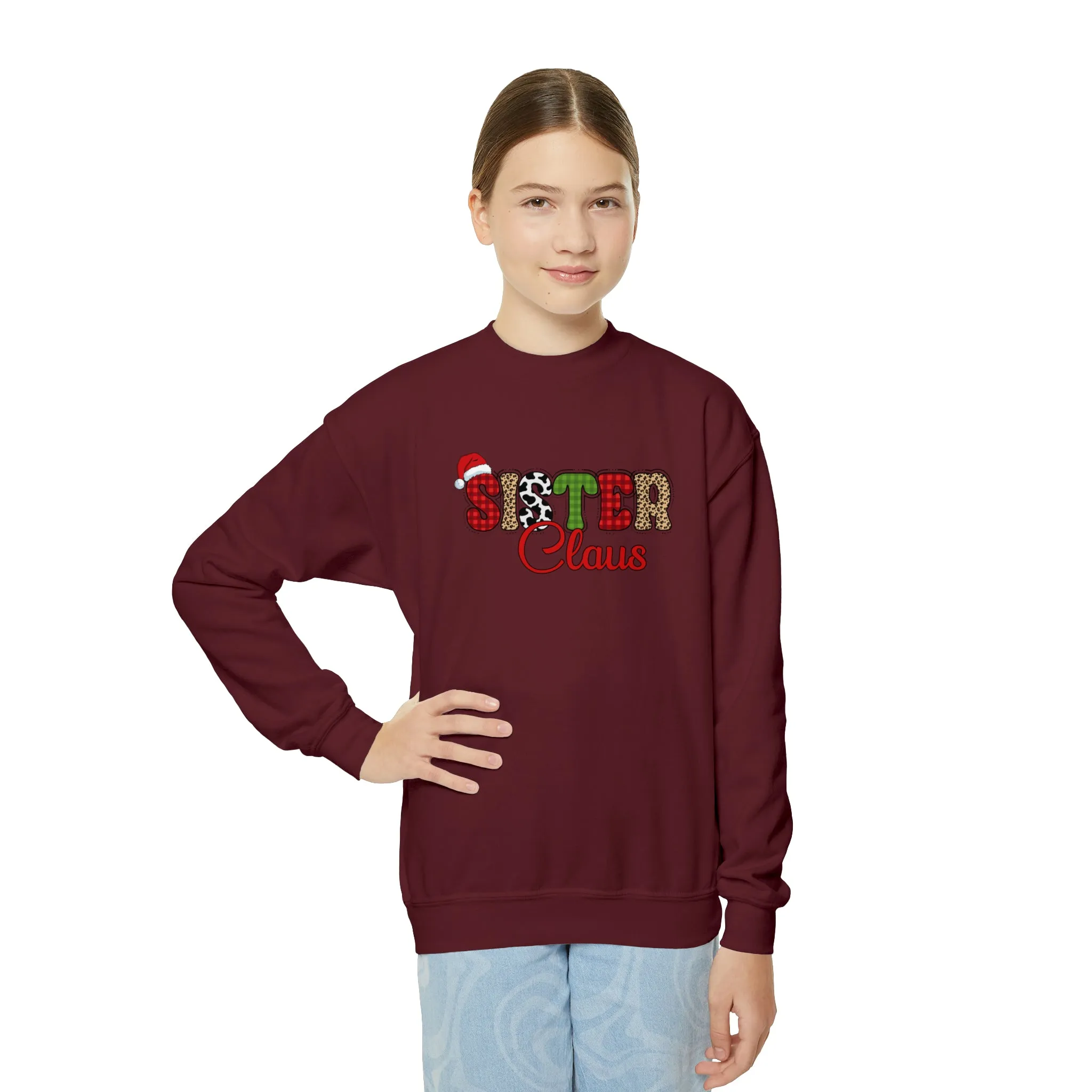 Sister Claus | Youth Crewneck Christmas Sweatshirt