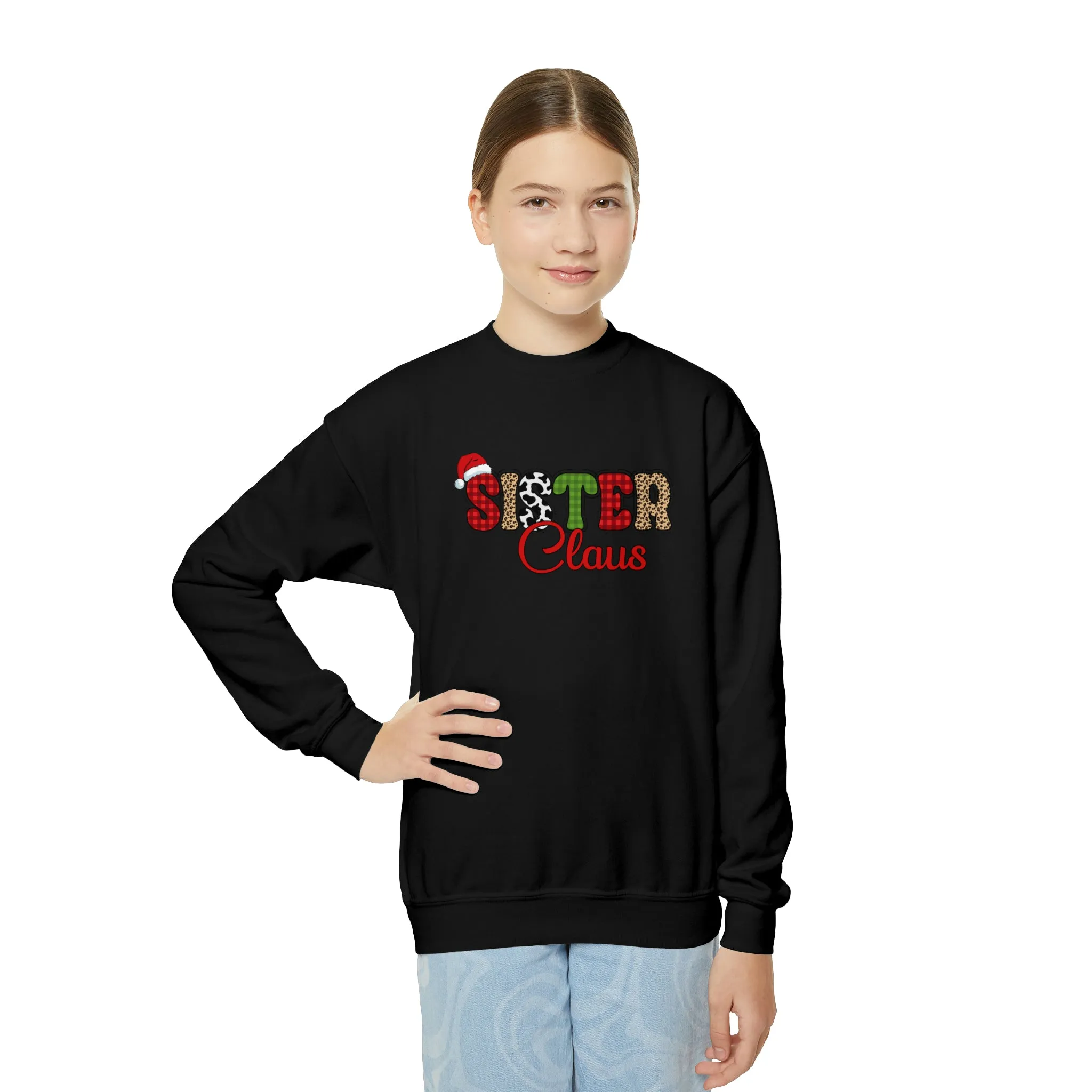 Sister Claus | Youth Crewneck Christmas Sweatshirt