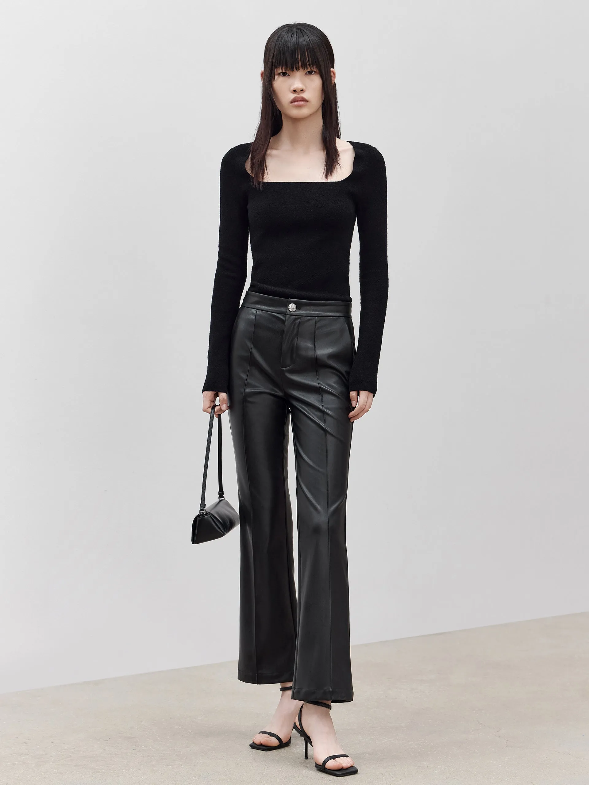 Square Neck Slim Fit Knit Top