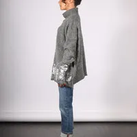 Sweater with handprint foil (alpaca) - Charcoal