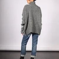 Sweater with handprint foil (alpaca) - Charcoal