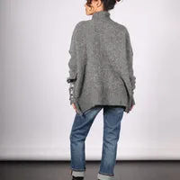 Sweater with handprint foil (alpaca) - Silver