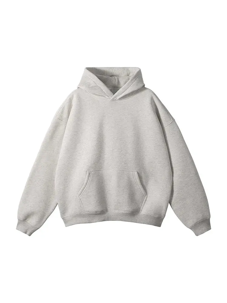 Toleet Heavy Weight American Style Hooded Sweatshirt Autumn Winter New Men's Stitched Hoodie Solid Casual Loose Simple Versatile