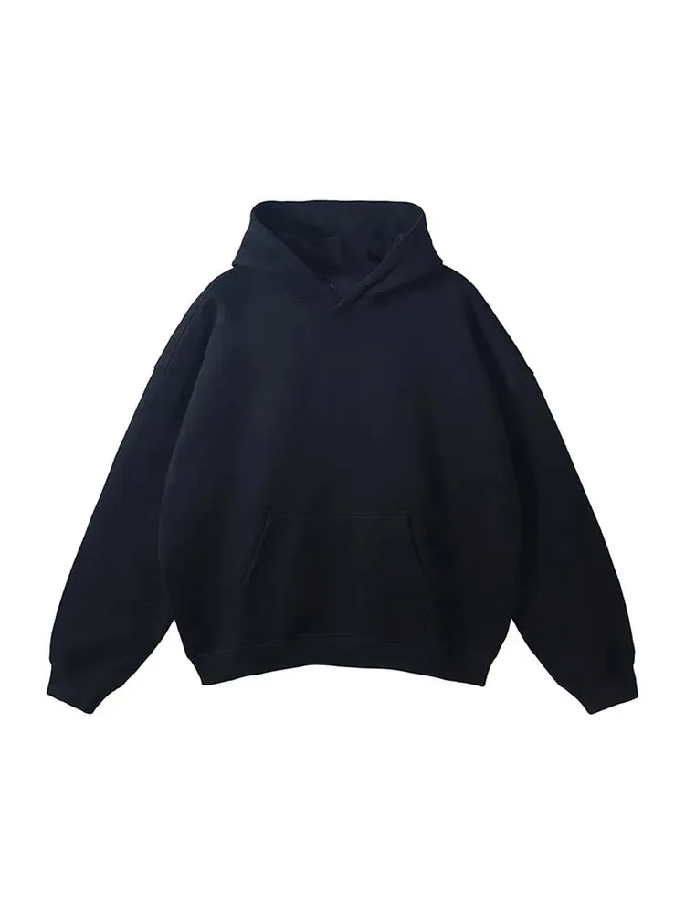Toleet Heavy Weight American Style Hooded Sweatshirt Autumn Winter New Men's Stitched Hoodie Solid Casual Loose Simple Versatile
