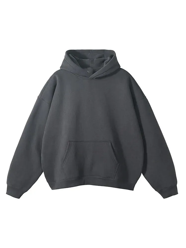 Toleet Heavy Weight American Style Hooded Sweatshirt Autumn Winter New Men's Stitched Hoodie Solid Casual Loose Simple Versatile