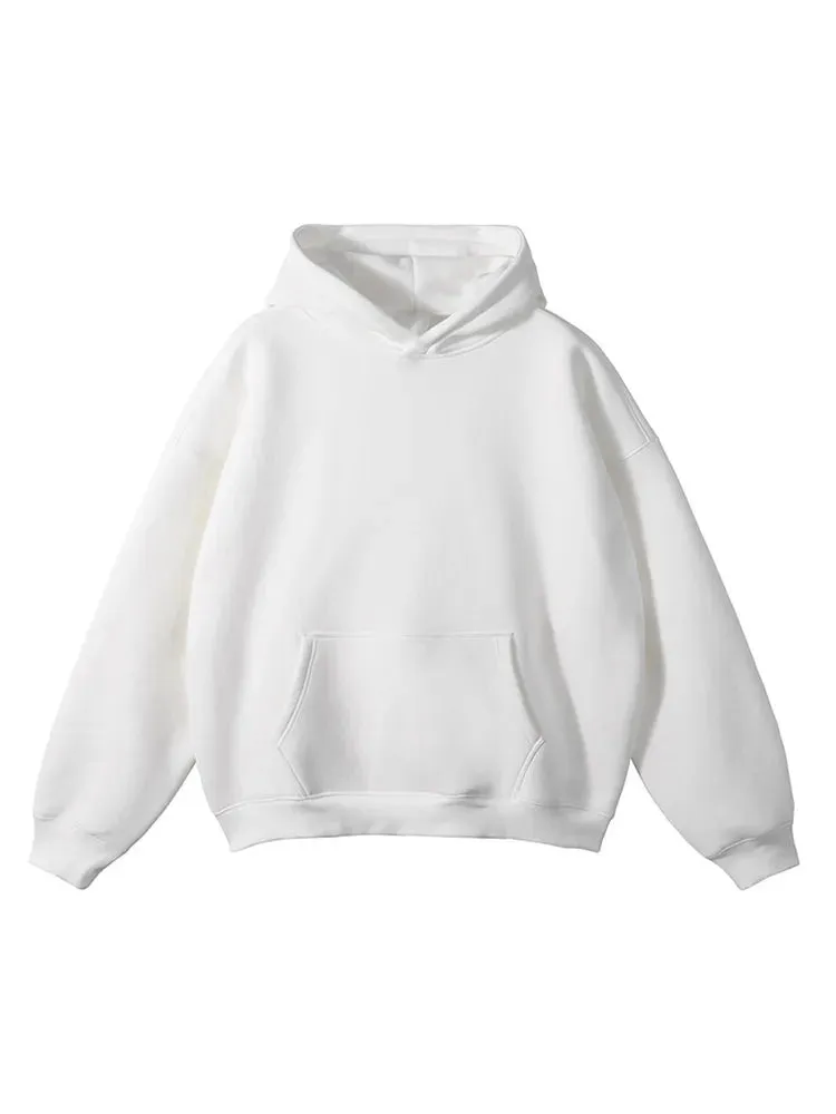Toleet Heavy Weight American Style Hooded Sweatshirt Autumn Winter New Men's Stitched Hoodie Solid Casual Loose Simple Versatile