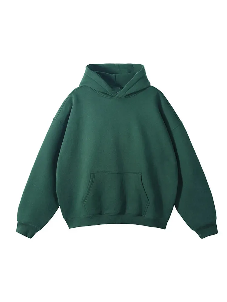 Toleet Heavy Weight American Style Hooded Sweatshirt Autumn Winter New Men's Stitched Hoodie Solid Casual Loose Simple Versatile