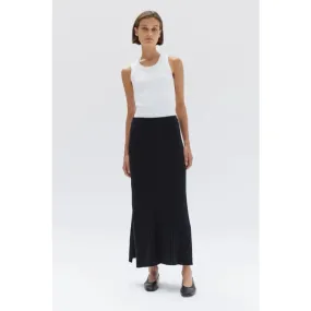 Wool Cashmere Rib Skirt | Black
