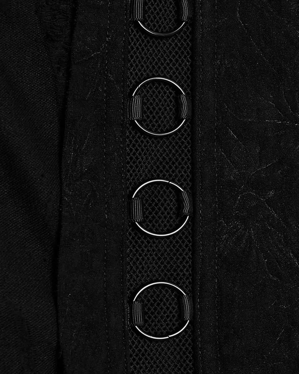 WQ-718BQM-BKM Mens Industrial Apocalyptic Punk Long Kilt Skirt