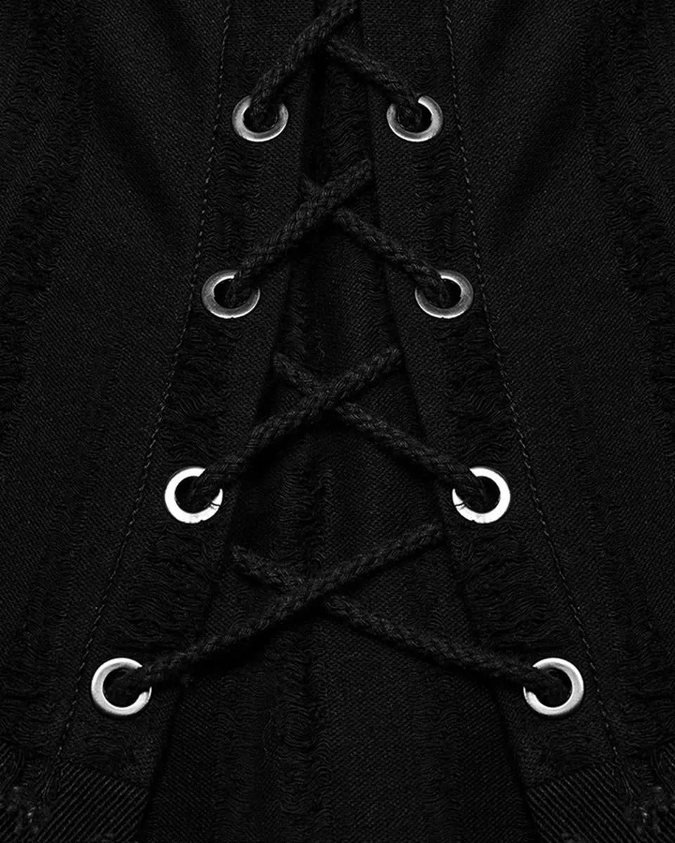 WQ-718BQM-BKM Mens Industrial Apocalyptic Punk Long Kilt Skirt